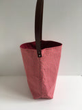 Sac rouge en toile / anse en cuir marron : Etoile rouge