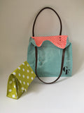 Collection ZIGZAG : Sac RAINBOW TURQUOISE modèle moyen