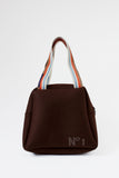 Sac en feutre de laine : CABIN CREW BRUN 1  ( sangles multicolores )