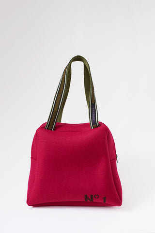 Sac en feutre de laine : CABIN CREW FUCHSIA 1 ( sangles kaki )