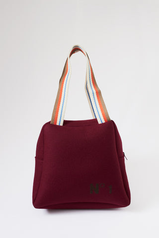 Sac en feutre de laine : CABIN CREW BORDEAUX 1 ( sangles multicolores )