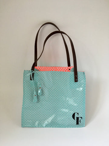 Collection ZIGZAG : Sac RAINBOW TURQUOISE modèle moyen